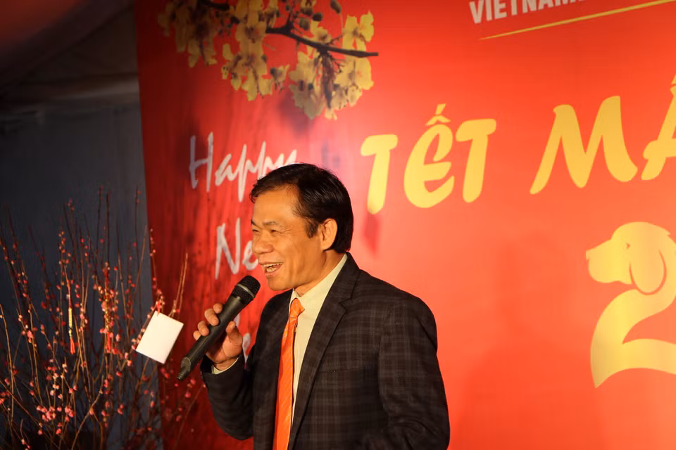 Vietnamese Ambassador to India Ton Sinh Thanh speaks at the Tet celebration (Source: VNA)