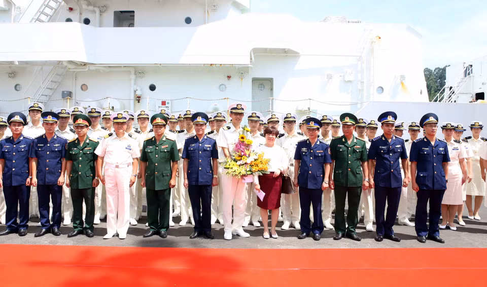 At the ceremony to welcome the Japan Coast Guard vessel (Photo: VNA)