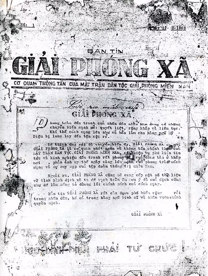 The first piece of news by the Liberation News Agency was launched in 1960. (Photo: Liberation News Agency/VNA)