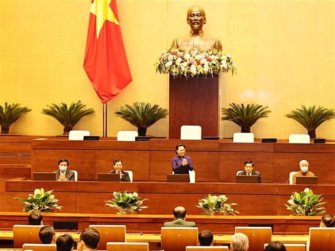 Chairwoman of the National Assembly Nguyen Thi Kim Ngan during the meeting (Photo: VNA)