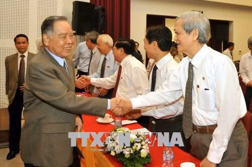 Former Prime Minister Phan Van Khai attends the celebration to mark the Vietnam News Agency’s 70th founding anniversary in Ho Chi Minh City on September 15, 2015. (Photo: VNA)
