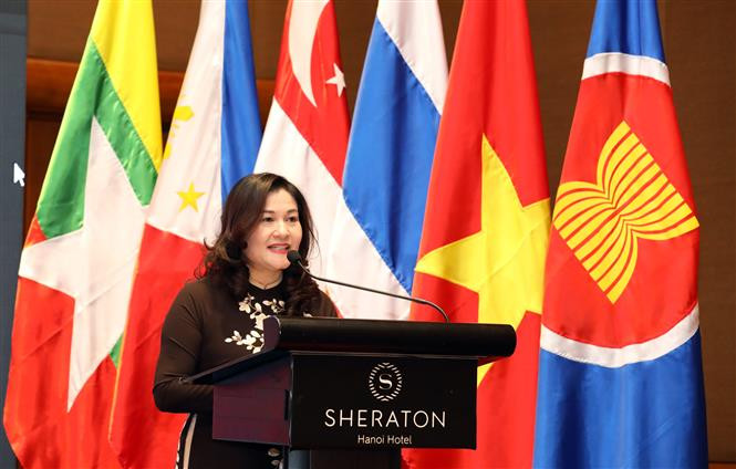 Deputy Minister of Labours, Invalids and Social Affairs Nguyen Thi Ha speaks at the ceremony (Photo: VNA)