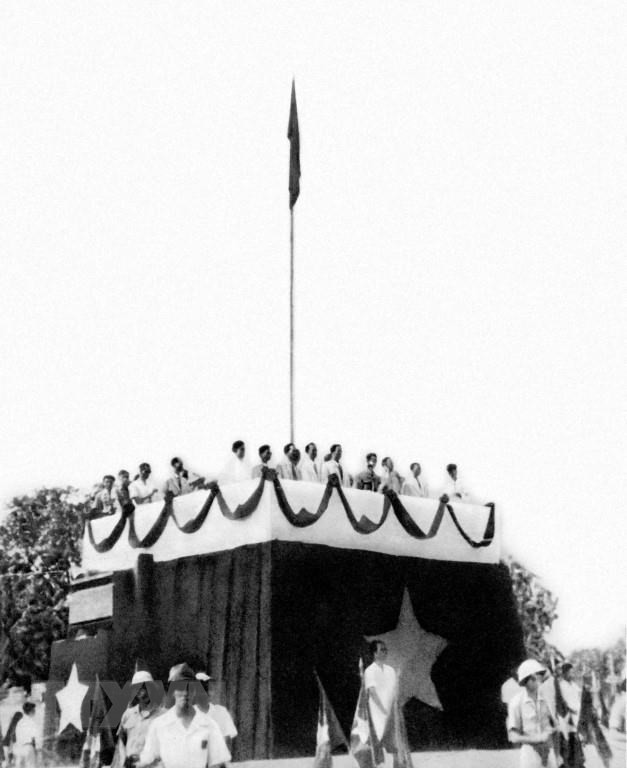 President Ho Chi Minh reads aloud Declaration of Independence at Ba Dinh Square, September 2, 1945 (Photo: VNA Archives)