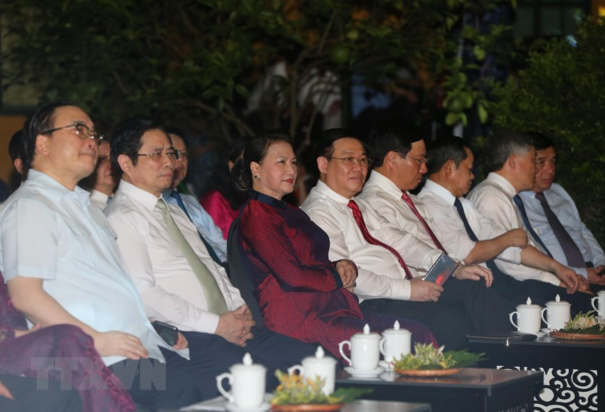 National Assembly Chairwoman Nguyen Thi Kim Ngan and leaders of Party and State attend the programme in Hanoi (Photo: VNA)