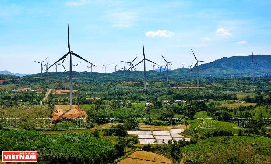 Wind power development in Huong Hoa district is considered to be promising in Quang Tri province. (Photo: VNP/VNA)