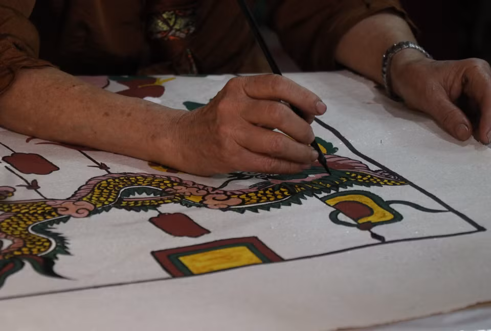 A dragon symbol in a Dong Ho folk painting. (Photo: VNA)