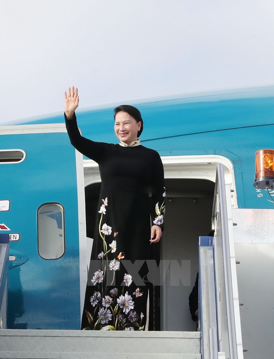 NA Chairwoman Nguyen Thi Kim Ngan arrives at Fairbairn airport in Canberra, Australia.(Photo: VNA)