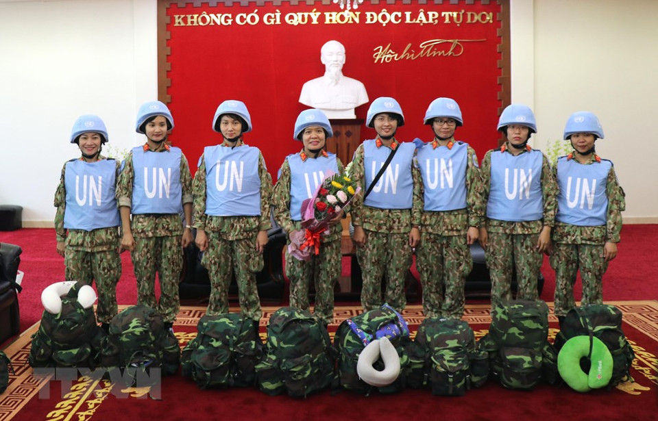 Eight female officers of the group (Source: VNA) 