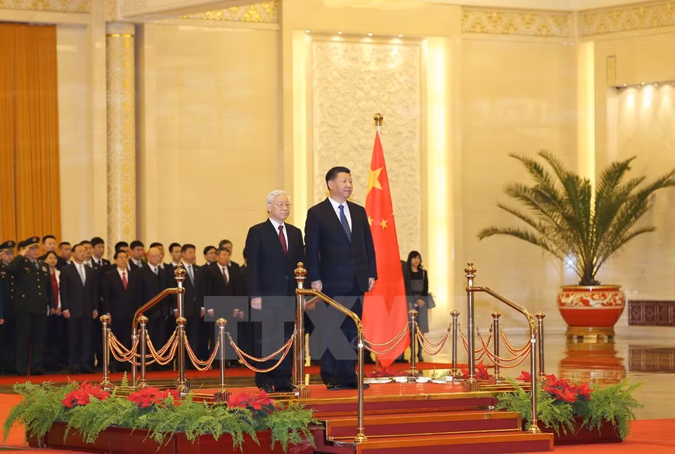 Scene at the official welcome ceremony (Photo: VNA)