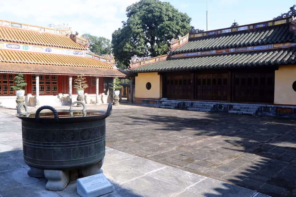 As Dong Khanh tomb was constructed from 1888 to 1923 during the reigns of four kings, it marks the architectural features of two different historic periods. (Photo: VNA)