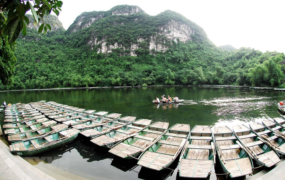 Boats at the Trang An port. (Photo: VNA)