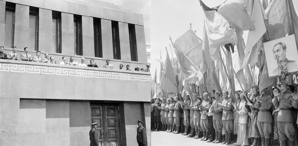 The people of Mongolia’s capital Ulaanbaatar hold a solemn meeting to welcome President Ho Chi Minh to the country, July 9, 1955. (Photo: VNA)