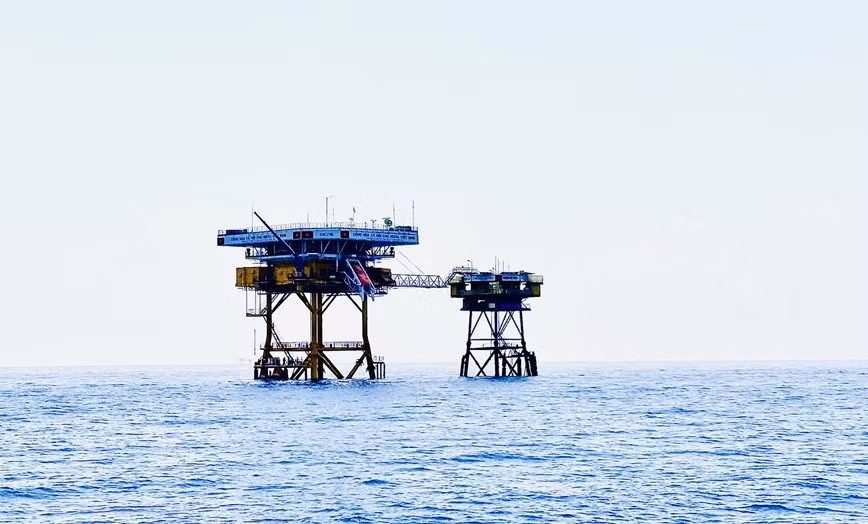 The DK1/16 platform was built on Phuc Tan Shoal and is one of 15 platforms belonging to the Naval Region 2 Command (Photo: Vietnam+)