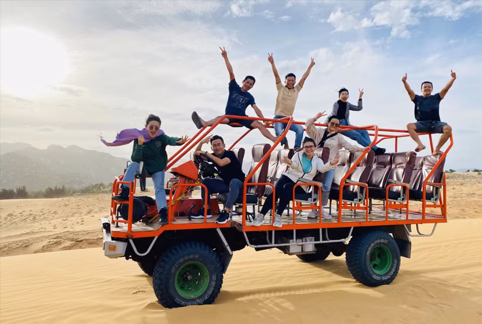 Driving off-road vehicles to explore the Mui Dinh sand dunes is a not-to-be-missed experience. (Photo: VNP/VNA)