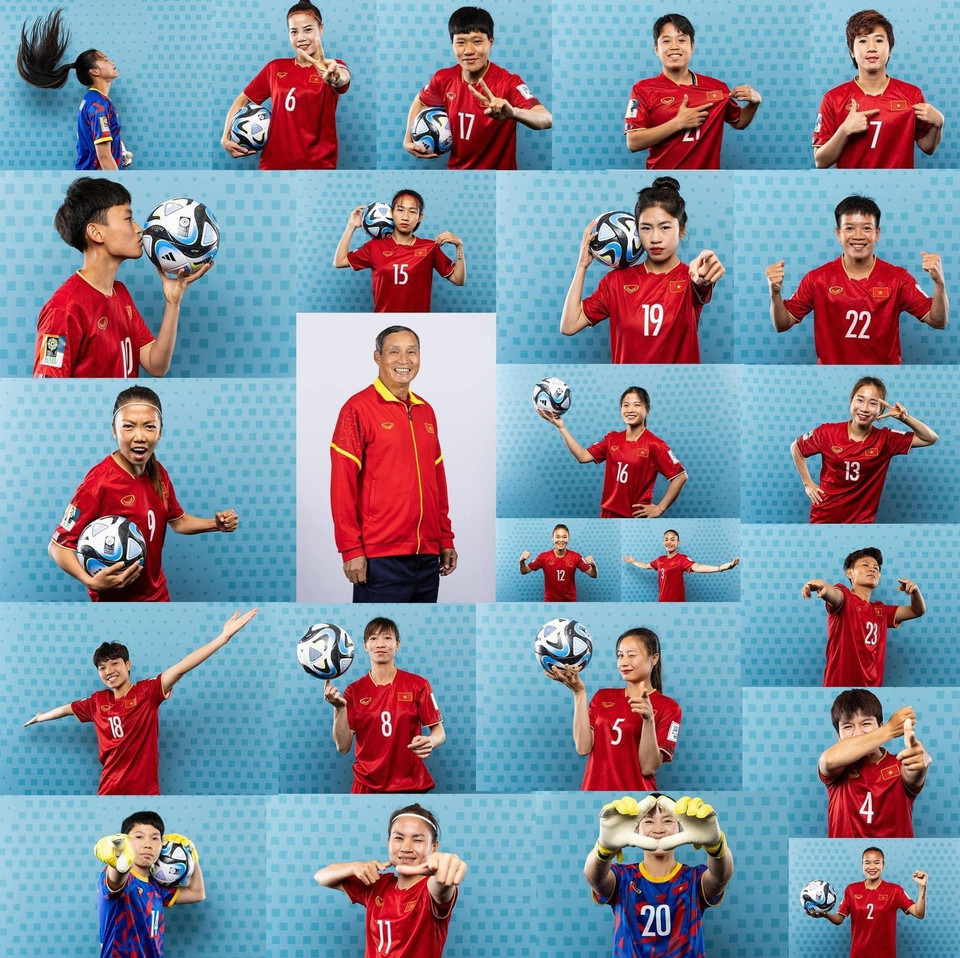 Vietnamese players with coach Mai Duc Chung in photos posted by FIFA. (Photo: FIFA)
