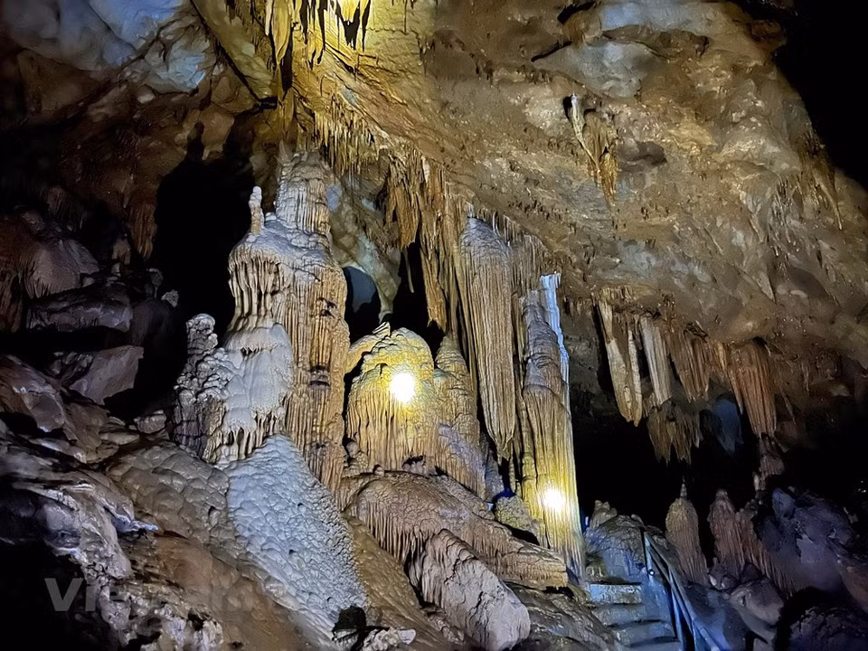 Scientists said Nam Son Cave, 445 metres in length, is one of the best discovered at the Ngoc Son – Ngo Luong Nature Reserve. Ngoc Son – Ngo Luong Nature Reserve (also named Ngoc Son – Tu Do), located southwest of Hanoi, is a real heaven and a fascinating destination for all nature lovers. The protected site is recommended for tourists who want to get out of the bustling cities and spend quality time in an exotic and natural setting. This area is in the northeast side of the limestone ranges stretching toward the northwest from Cuc Phuong National Park to Viet-Laos land border. The topography has characteristics of the limestone mountain areas, with steep and rocky terraces. Between the karsts are some flat valleys running toward the northwest and southeast. Its elevation ranges from 100m to 1.065m, with the average height of the limestone peak at 600m. (Photo: VietnamPlus)