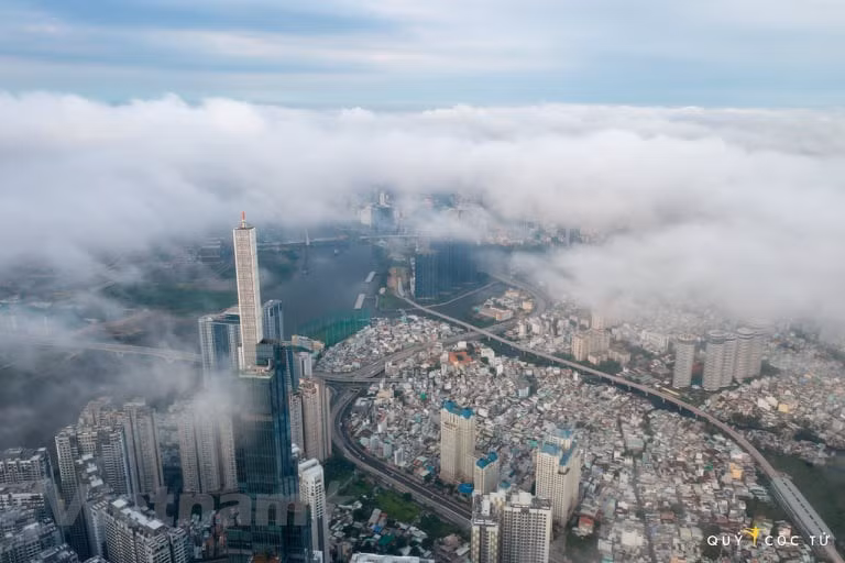 An aerial view of HCM City (Photo: Vietnamplus)