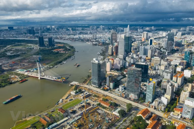 An aerial view of HCM City (Photo: Vietnamplus)
