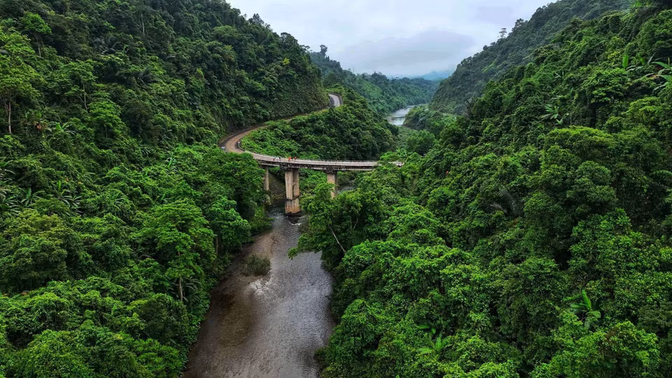 A bridge on the Ho Chi Minh Highway in the Dong Chau - Khe Nuoc Trong Biosphere Reserve. (Photo: VNA) 