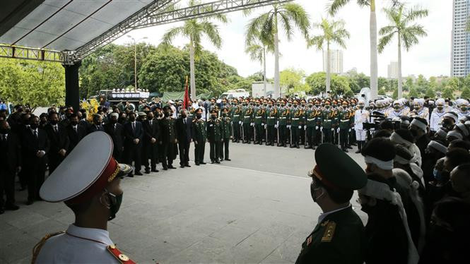 A view of the burial service (Photo: VNA)