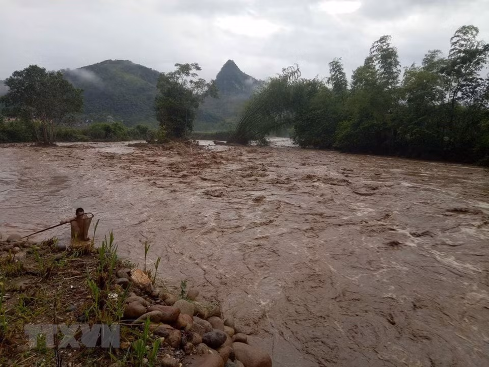 Ngoi Nhu Spring in Van Ban district, Lao Cai province, is in full spate (Photo: VNA)