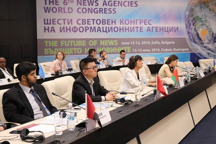 Vietnam News Agency Deputy General Director Le Quoc Minh attends the sixth News Agencies World Congress (NAWC) in the Bulgarian capital city of Sofia, June 13, 2019 (Photo: VNA)