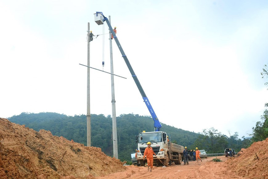 Khe Sanh Electricity has re-connected power for Huong Lap and Huong Viet communes (Photo: Thuy Tran/Vietnam+)