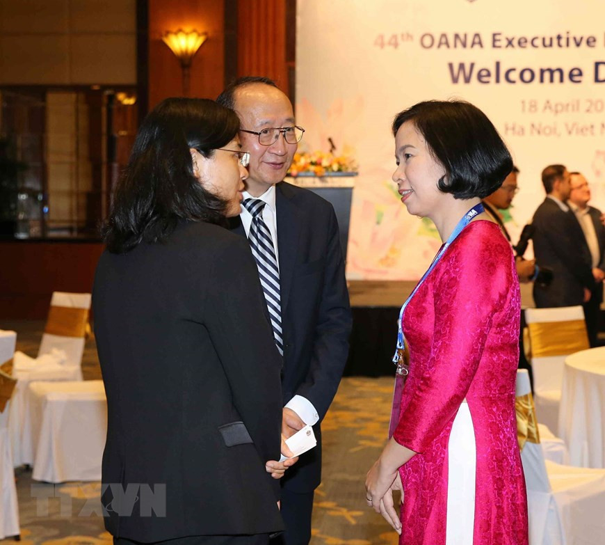 Vietnam News Agency Deputy General Director Vu Viet Trang welcomes delegates to the 44th OANA Executive Board Meeting (Photo: VNA)