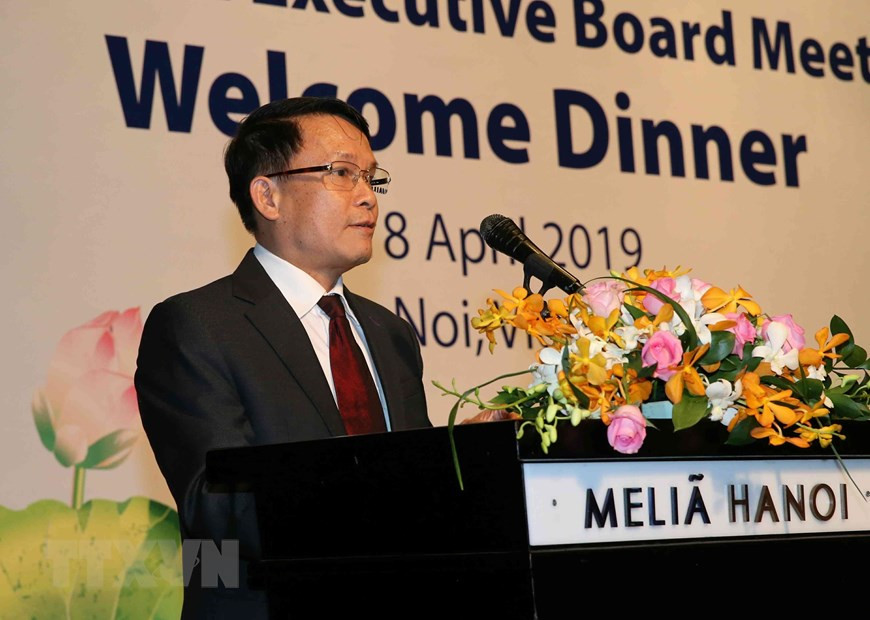 Vietnam News Agency General Director Nguyen Duc Loi delivers a speech to welcome delegates to the 44th OANA Executive Board Meeting (Photo: VNA)