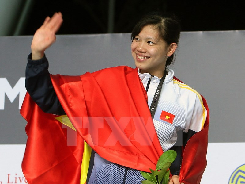Vietnamese swimmer Nguyen Thi Anh Vien grabbed three gold medals, breaking two SEA Games records at the ongoing SEA Games 29. ​(Source: VNA)