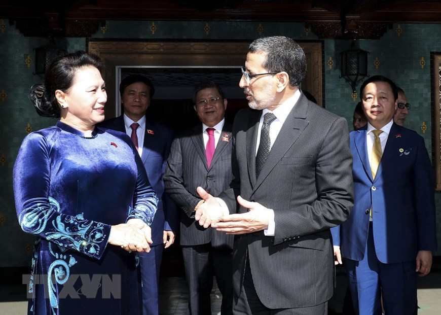 National Assembly Chairwoman Nguyen Thi Kim Ngan pays a courtesy call to Morocco Prime Minister Saad Dine Otma as part of the former’s official visit to Morocco, Rabat, March 28, 2019. (Photo: VNA)