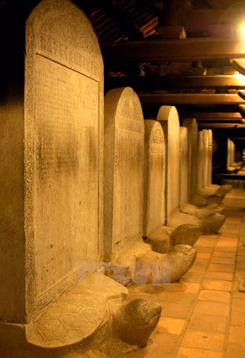 The 82 stone steles at the Temple of Literature, Vietnam’s first university, were inscripted in the Memory of the World Register (Photo: VNA)