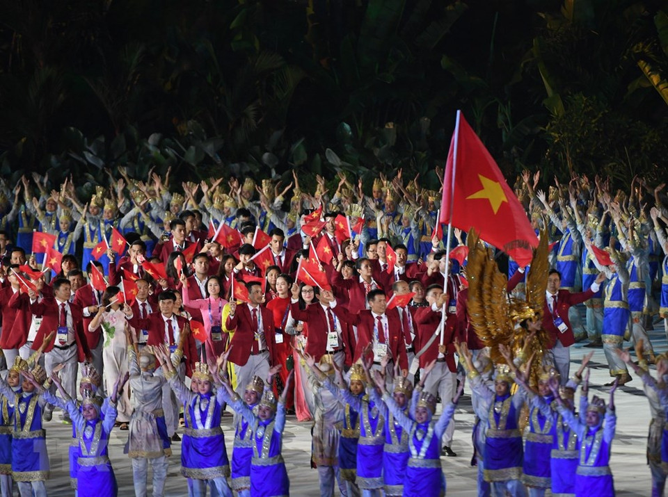 Vietnam’s sports delegation to the ASIAD consists of 532 members, including 352 athletes. It aims to snatch at least three gold medals, with at least. (Photo: Xinhua/VNA)