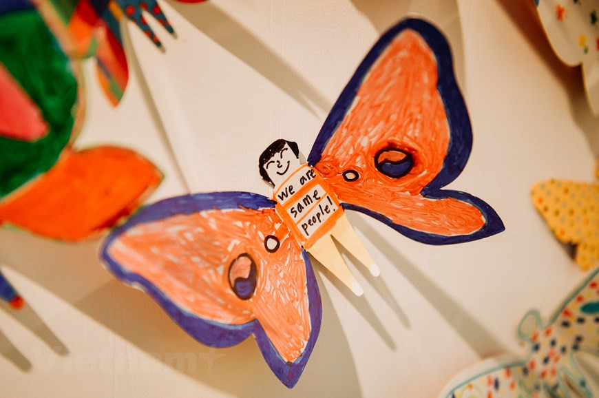 Many of the butterflies have been made by children with disabilities from the US, Africa, Indonesia, Europe and Vietnam (Photo: Vietnam+)
