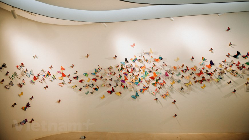 The exhibition entitled “Become A Butterfly” is an installation by Korean Ahn Yun-mo at the Korean Cultural Centre (Photo: Vietnam+)