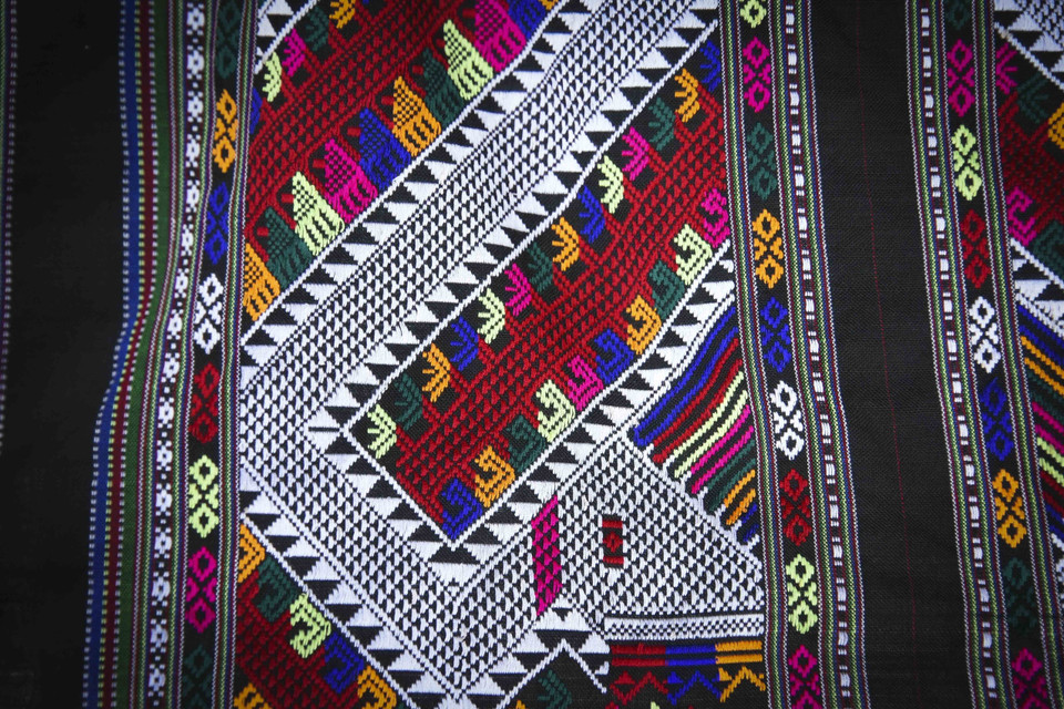 The distinctive patterns of Lao brocade. (Photo: VNA)