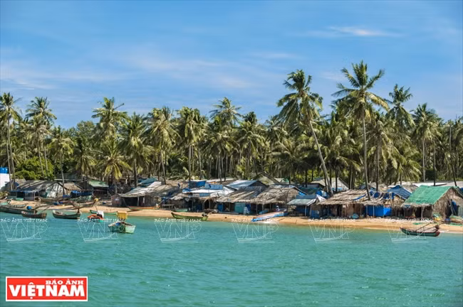 The coconut trees and crystal clear blue seas of the An Thoi archipelago have created a unique beauty that amazes tourists (Photo:VNA)