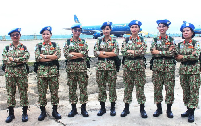 Female soldiers participate in UN peacekeeping operations. (Photo: VNA)
