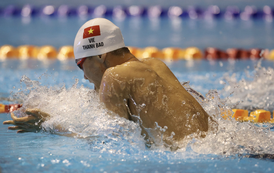 Pham Thanh Bao in the men’s 200m breaststroke. (Photo: VNA)