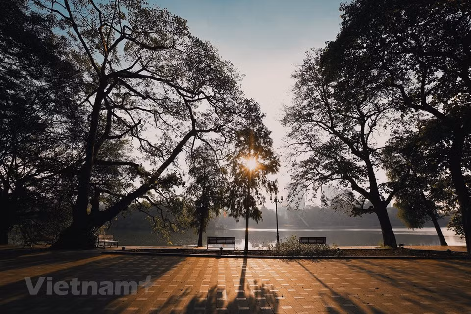 Hoan Kiem Lake (Sword Lake) and West Lake cast peaceful yet stunning sceneries. Cycling or riding a motorbike slowly through the streets of Hanoi at this time is a lovely experience, watching fallen and falling leaves, feeling the soft breeze and soft warmth of the sunlight. Hanoi in autumn is considered the most beautiful and romantic moment for every couple to come and enjoy time spending together. Though this season is relatively short, and usually arriving in the middle of September until the end of November, it’s still the most charming and warmest in the heart of those who have been here. However, this year, the whole city is going through a social distancing order which has made autumn in the capital more special. (Photo: Minh Son/Vietnamplus)
