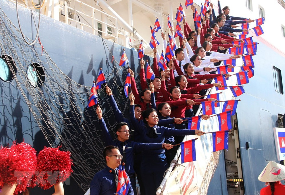 Young delegates from Cambodia (Photo: VNA)