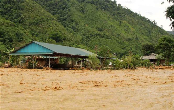 Local residents set up temporary shack (Photo: VNA)