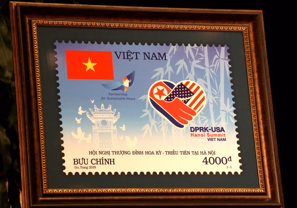 The stamp set includes messages introducing Vietnam as a safe and friendly destination and Hanoi as the City for Peace (Photo: VNA)