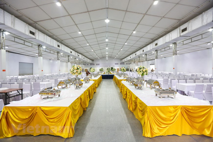  Cafeteria is fully-furnished to serve domestic and international reporters (Photo: VNA)