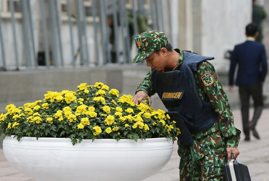 Military forces and relevant authorities implement inspection and control plans to ensure absolute safety for DPRK-USA Hanoi Summit Vietnam (Photo: VNA)