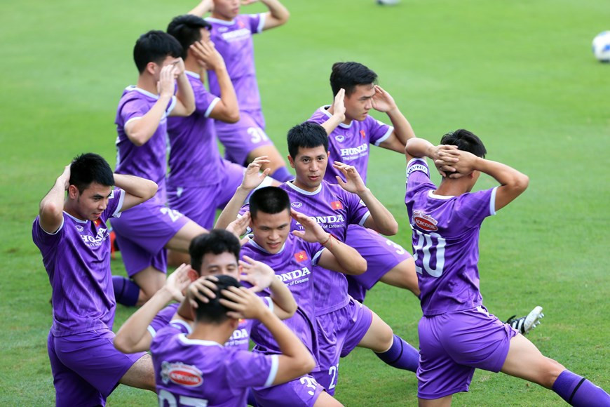 With the return of Coach Park Hang-seo and his assistants, the Vietnamese team is ready to play the first match against Saudi Arabia on September 2. (Photo courtesy of VFF)