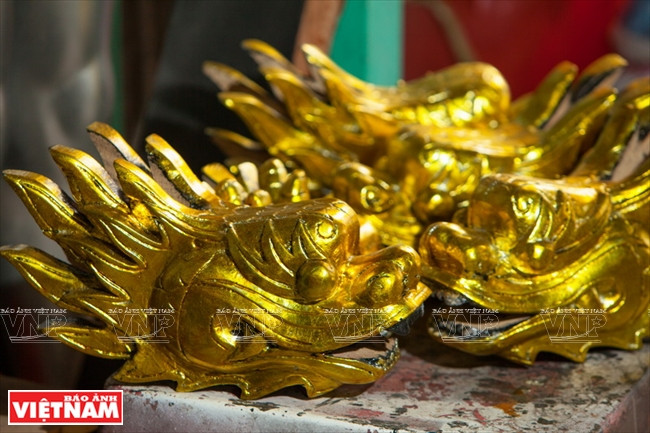 Dragon heads made by Oanh (Photo: VNA)