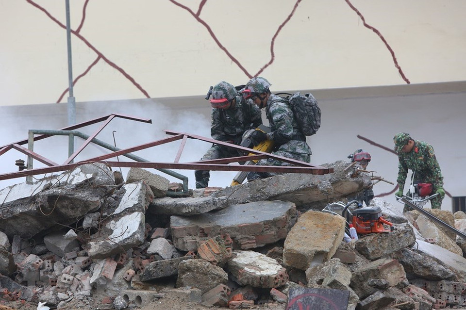 Vietnam and Chinese armed forces attend the joint drill (Photo: VNA)