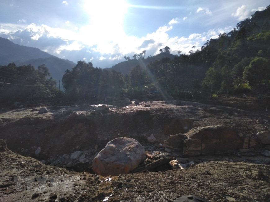 Fourteen people in Tra Leng commune are still missing (Photo: VNA).