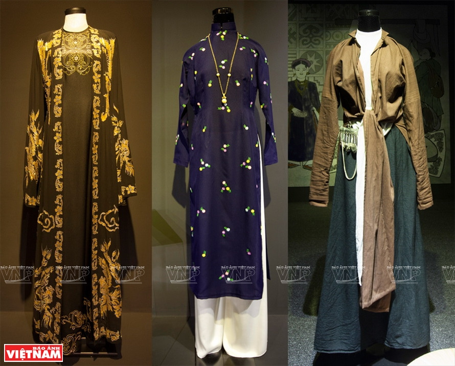 Ao dai through history are on display at the Ao dai Museum on Long Thuan street, district 9, Ho Chi Minh City. (Photo: VNP/VNA)